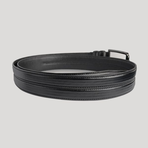 Stylish Belt for Men made of original leather black color