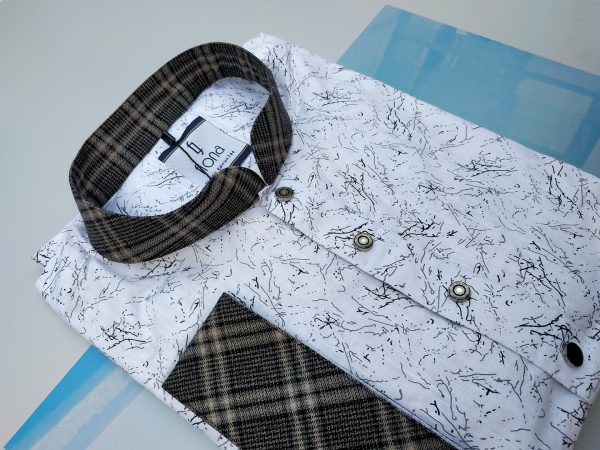 Attractive printed white color panjabi for men, eid collection