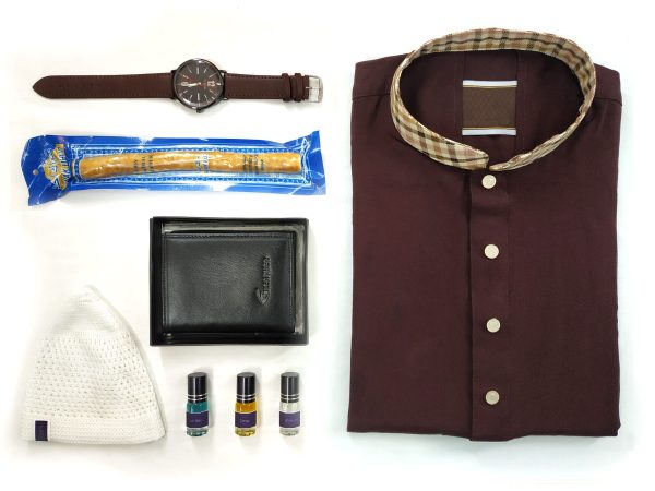 Combo Package - Panjabi + Leather wallet + Watch + Attar + Tupi + Miswak কম্বো প্যাকেজঃ পাঞ্জাবি লেদারের ওয়ালেট আতর হাত ঘড়ি টুপি মেসওয়াক Combo Package - Panjabi + Leather wallet + Watch + Attar + Tupi + Miswak কম্বো প্যাকেজঃ পাঞ্জাবি লেদারের ওয়ালেট আতর হাত ঘড়ি টুপি মেসওয়াক