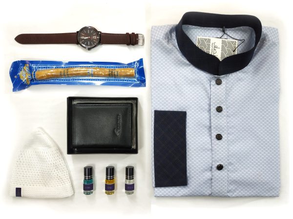 Combo Package - Panjabi + Leather wallet + Watch + Attar + Tupi + Miswak কম্বো প্যাকেজঃ পাঞ্জাবি লেদারের ওয়ালেট আতর হাত ঘড়ি টুপি মেসওয়াক Combo Package - Panjabi + Leather wallet + Watch + Attar + Tupi + Miswak কম্বো প্যাকেজঃ পাঞ্জাবি লেদারের ওয়ালেট আতর হাত ঘড়ি টুপি মেসওয়াক