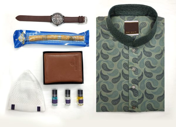 Combo Package - Panjabi + Leather wallet + Watch + Attar + Tupi + Miswak কম্বো প্যাকেজঃ পাঞ্জাবি লেদারের ওয়ালেট আতর হাত ঘড়ি টুপি মেসওয়াক Combo Package - Panjabi + Leather wallet + Watch + Attar + Tupi + Miswak কম্বো প্যাকেজঃ পাঞ্জাবি লেদারের ওয়ালেট আতর হাত ঘড়ি টুপি মেসওয়াক
