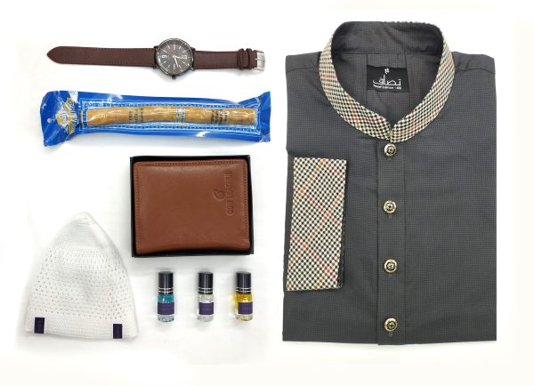 Combo Package - Panjabi + Leather wallet + Watch + Attar + Tupi + Miswak কম্বো প্যাকেজঃ পাঞ্জাবি লেদারের ওয়ালেট আতর হাত ঘড়ি টুপি মেসওয়াক Combo Package - Panjabi + Leather wallet + Watch + Attar + Tupi + Miswak কম্বো প্যাকেজঃ পাঞ্জাবি লেদারের ওয়ালেট আতর হাত ঘড়ি টুপি মেসওয়াক